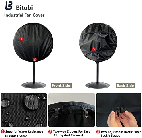 Bitubi Industrial Fan Cover, Waterproof Outdoor Fan Covers, Compatible - Image 3