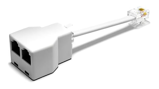 Phone Jack Splitter for Landline Telephone RJ11 6P4C 2 Way Adapter Made in USA by RetailAndBulk