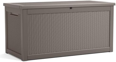 321 Gal Outdoor Storage Box Lockable Waterproof Deck Boxes by ASKPASS