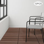 12"x12" Interlocking Deck Tiles, Modern Plastic Wood Outdoor Flooring Tiles - Image 2
