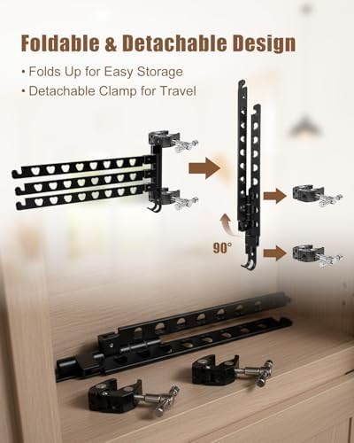 RV Clothes Drying Rack 180° Swivel Arms 90° Fold-Up - Image 6