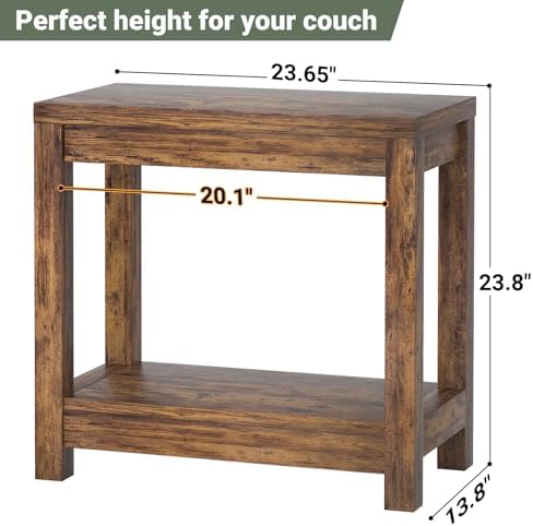 Besiost Farmhouse End Table, Slim End Table - Image 3