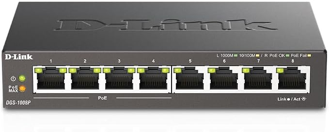 D-Link 8-Port Gigabit Unmanaged PoE+ Ethernet Switch, by D-Link