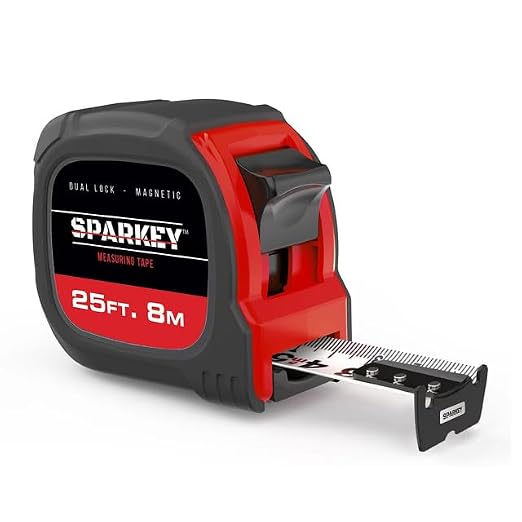 Sparkey 25ft/8M Retractable Magnetic Measure Tape — Metric Measuring Tool - Image 2