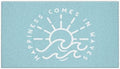 Jvpke Blue Beach Door Mat, Happiness Comes in Waves Blue Beachy Door Mat Indoor by TowelDecoration