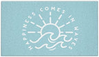 Jvpke Blue Beach Door Mat, Happiness Comes in Waves Blue Beachy Door Mat Indoor by TowelDecoration