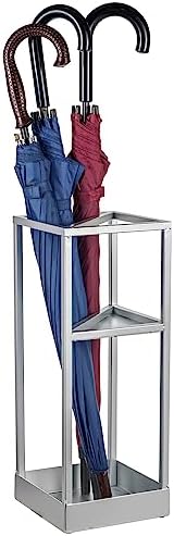 MyGift 20 Inch Tall Modern Silver Tone Metal Geometric Freestanding Entryway - Image 4