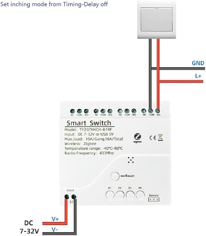 Zigbee Temperature Monitor Controller, 4 Channel 12V Tuya app Remote Dry - Image 4