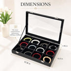 Black 12 Grid Jewelry Organizer Display Box - Image 3