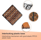 10 PCS Interlocking Deck Tiles, Solid Wood Patio Flooring Outdoor Waterproof - Image 2