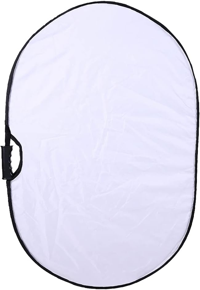 Portable Photography Silver and White Reflector Collapsible 2-in-1 Oval - Image 2
