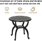 YKSY&YKSY Jardin DE Centennial Cast Aluminum Side/End Table, Anti-Rust Coffee - Image 4