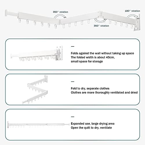 LIENAHU Clothes Drying Rack, Laundry Drying Rack, Clothes Rack Wall Mount - Image 5