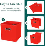 Black Foldable Storage Cubes Bins, Fabric Storage Box Cubes Organizer Baskets - Image 6