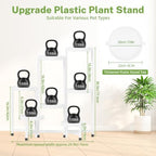 iDavosic.ly 7 Tier Folding Plant Stand Indoor Outdoor, Plastic Tray - Image 5