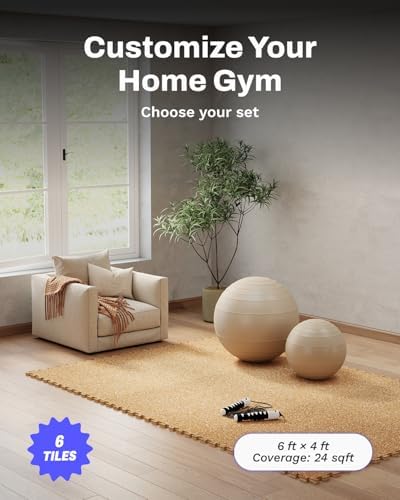 AIRHOP 0.56in Thick 24 Sq Ft Exercise Equipment Mats, 6 Tiles Upgraded Rubber - Image 4