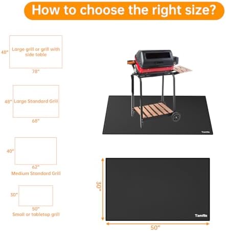 Tamfile 50x30 Inch Grill Mats for Blackstone, Double-Sided Fire Pit Mat - Image 5