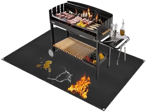Under Grill Mat for Outdoor Grilling, 32 x 48 inches Double-Sided Fireproof by Unknown