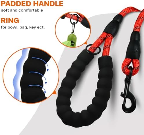 Taglory Rope Dog Leash for Medium Large Dogs, 6 FT Padded Handle - Image 4