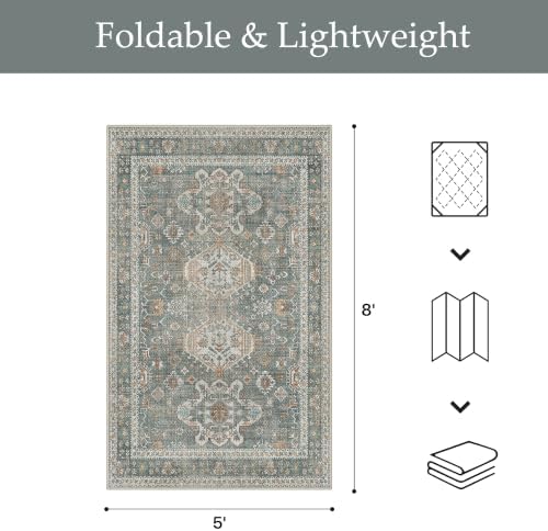 GENIMO 5x8 Outdoor Rug, Washable - Image 2