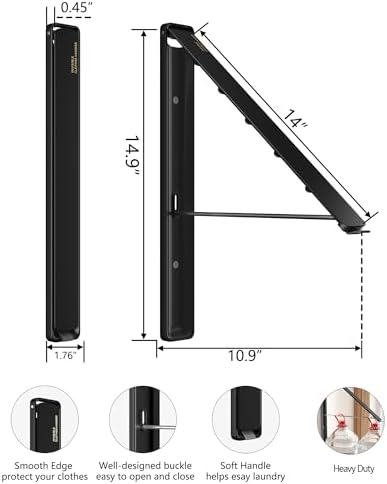 Dr.DJ Clothes Drying Rack, Wall-Mounted Retractable & Foldable Clothes Hanger - Image 4