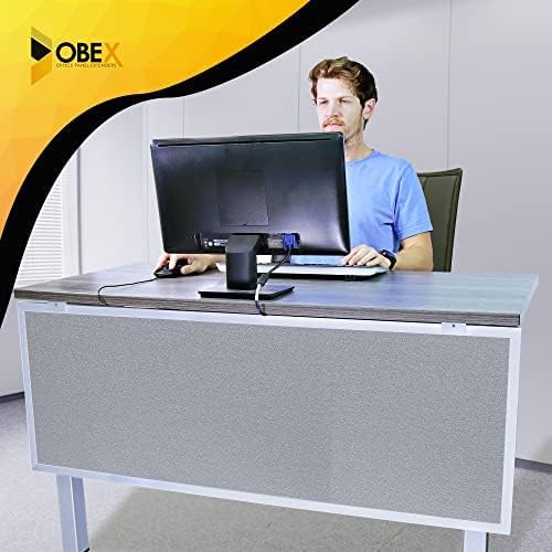 OBEX Acoustic Table Mounted Modesty Desk Privacy & Sound Absorbing Panel for Office Cubicles, 24" x 60", Overcast