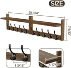 AMBIRD 34.2 inch Wooden Extra-Long Wall Hook Rack - Image 6