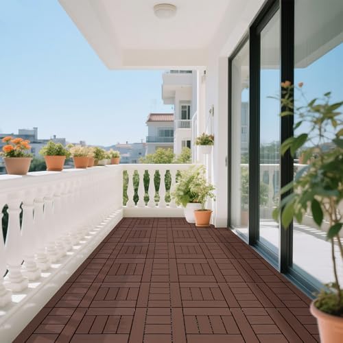 Interlocking Deck Tiles, 44 Pack, Outdoor Waterproof Plastic Balcony Decking - Image 6