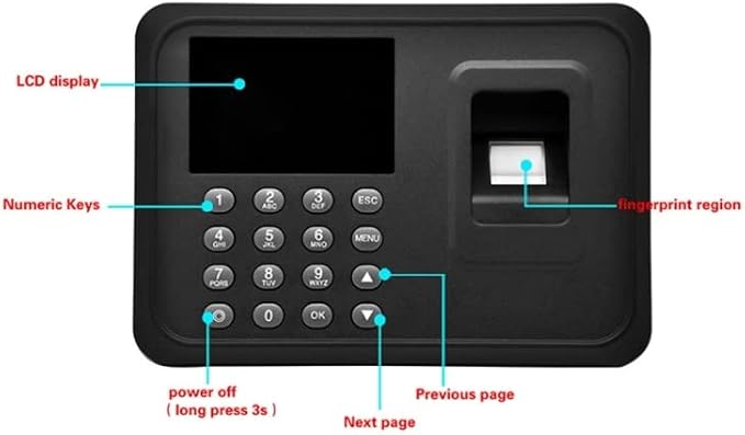 Time Attendance Machine Biometric Fingerprint Recognition Scanner Time Devices - Image 2