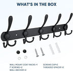 TICONN Wall Mounted Coat Rack, Five Heavy Duty Tri Hooks All Metal Construction - Image 5