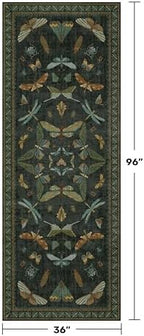 3x8 Dark Green Long Hallway Runner Rug - 8ft Washable Non Skid Wide Runner Rugs - Image 2