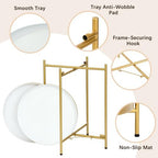 2-Tier Round End Side Table, Small Metal Side Table - Image 4