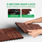 IDZO Interlocking Acacia Deck Tiles 9.6 SQFT - Image 6