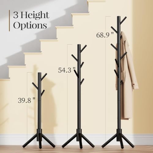 Pipishell Solid Wooden Coat Rack Freestanding - Image 3