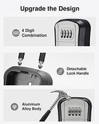 Puroma Key Lock Box Outdoor 4 Digit Code Combination Lockbox House, 2 Gray - Image 4