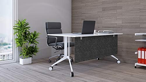 OBEX Modesty Desk PET Privacy Screen Acoustic Sound Absorbing Panel Ideal for Reception, Student Table or Office Cubicles Workstations, 12" x 66", Shadow