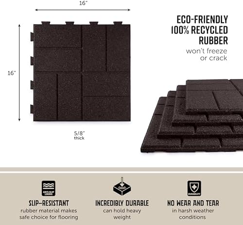Playsafer Brick Rubber Interlocking Tiles | 16 X 16 | Easy Install - Image 4