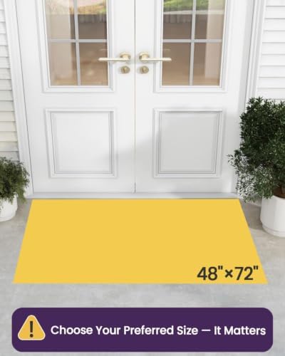 DEXI Front Door Mat Outside Entrance 48x72 Rubber Entry Doormat Brown - Image 3