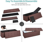 SUPER DEAL 43 Inches Foldable Storage Ottoman Bench - Image 7