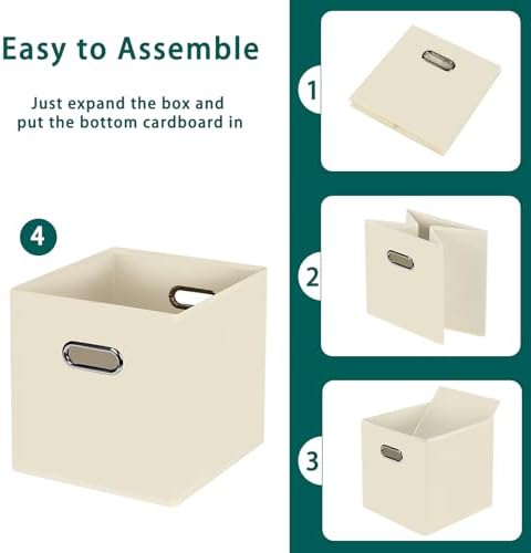 Foldable cube storage bins, Fabric Storage Box Cubes Organizer Baskets - Image 6