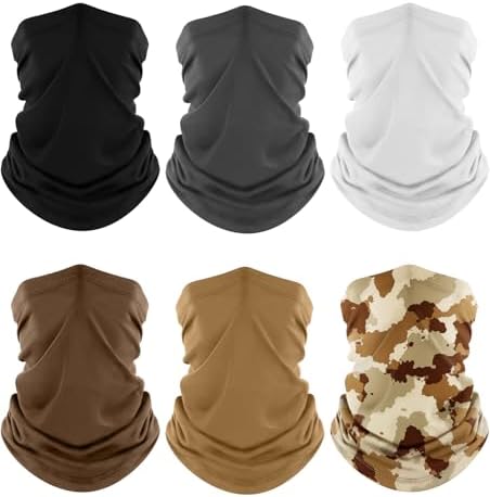 Fuinloth Neck Gaiter, 6 Pack Cooling UV Protection Bandana Face Mask Gator by fuinloth