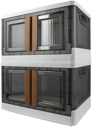 Storage Bin, Foldable Cabinet, 8.4 Gallon Capacity, 2 Packs, Collapsible Box by AssHMKITOfficial