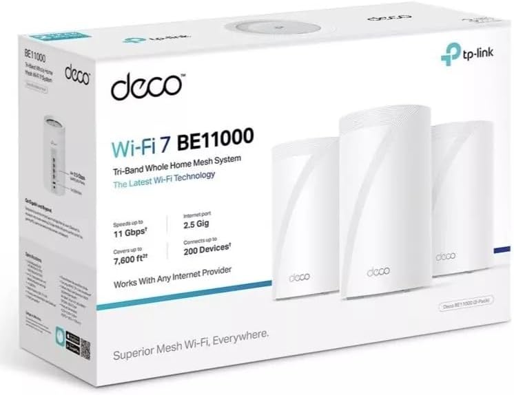 TP-Link Deco BE11000 Multi-GIG Whole Home MESH WI-FI 7 System 3-Pack by TP-Link