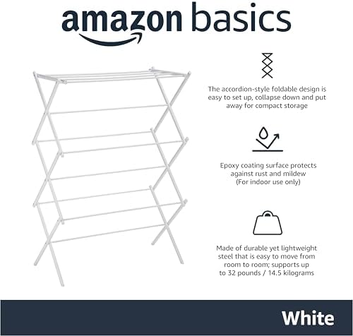 Amazon Basics Foldable Portable Clothes Drying Rack - Image 2