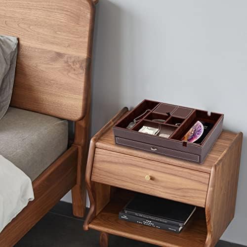 Baoyun Valet Tray for Men, 2 Layers Nightstand Organizers for Men and Women - Image 3