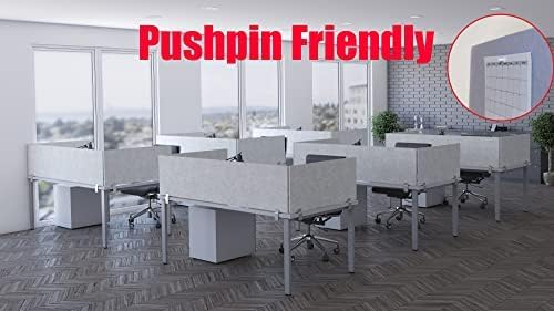 OBEX Panel Desk Mounted PET Privacy Screen, 18" x 60", Stone