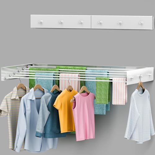 Delfori Foldable Wall Mounted Drying Rack 40 inch by Delfori