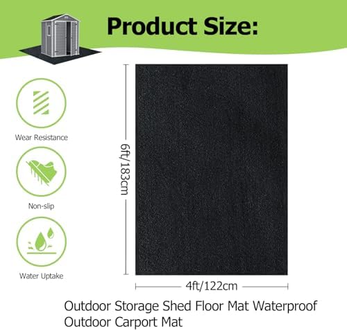 6x4FT Outdoor Storage Shed Floor Mat, Tent Carpet - Image 2