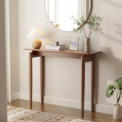 AQIMUELE Wood Console Table Walnut Entryway Table, Thin Console Table, Sofa by AQIMUELE
