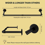 Wall Mounted Clothes Rack 38.4in, Industrial Pipe Wall Mount Clothing Rack - Image 5